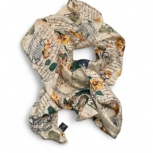 Vintage Sunflower Angel Grecian Graphics Silk Scarf